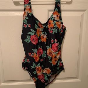 Plus size floral one piece bathing suit